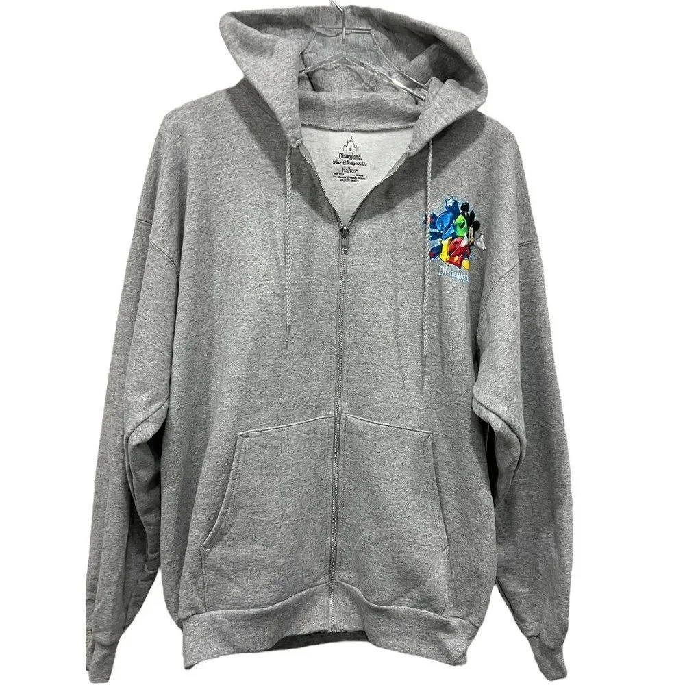 Disneyland Hoodie Full Zip Sweatshirt size L 2012 Mickey‎ and Friends Jacket NWT